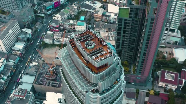 Bangkok Aerial view, above Sukhumvit and Thonglor district in Thailand
