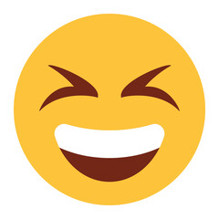 Flat color style emoji laugh.