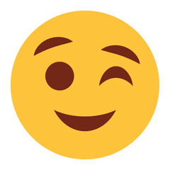 Flat color style emoji blink.