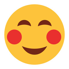 Flat color style emoji smile.