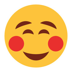 Flat color style emoji smile.