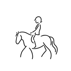 Ponies sport line icon, vector pictogram. A sign for competition.