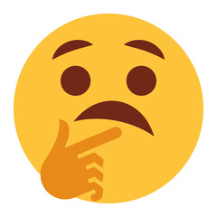 Flat color style emoji thinking.