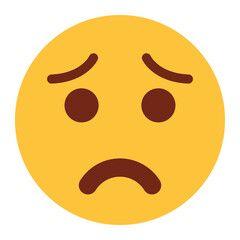 Fototapeta premium Flat color style emoji sad.