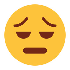 Flat color style emoji upset.