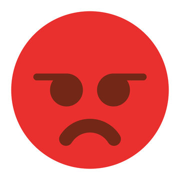 Flat color style emoji engry.