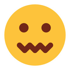Flat color style emoji nervous.