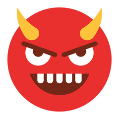 Flat color style emoji devil.