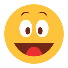 Flat color style emoji smile.