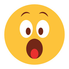 Flat color style emoji surprise.