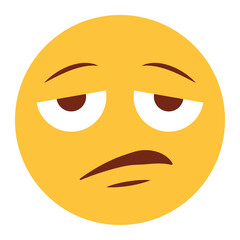 Flat color style emoji bored.