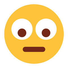 Flat color style emoji down eye.