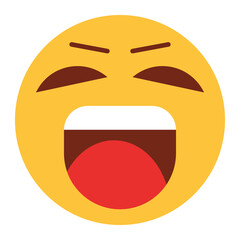 Flat color style emoji tongue.