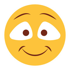 Flat color style emoji smile.