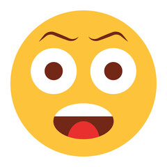Flat color style emoji angry.