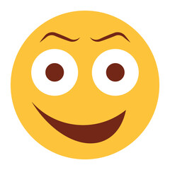 Flat color style emoji non serious.