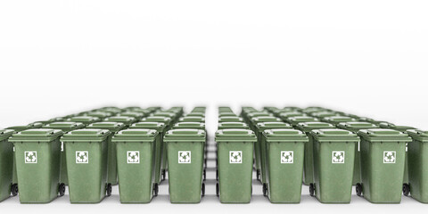 recycle bins isolated on white background