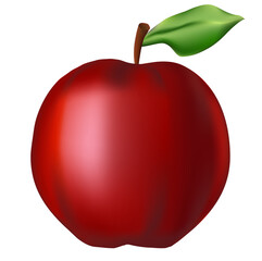 red apple isolated on white