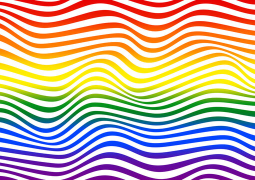 Rainbow Pride flag with wavy lines pattern