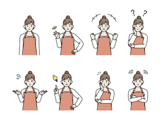 スーツ姿の女性 会社員 ピースする 困るポーズ イラスト素材 Wall Mural Senryu