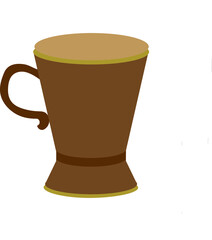 A brown cup for tea or coffee or other drinks. Vector stock illustration illustration isolated on white background.
