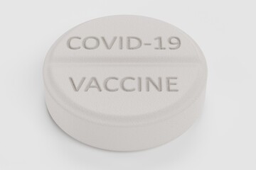 Realistic 3D Render of Covid-19 Vaccine Pill