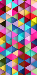Obraz premium The texture of the volumetric multi-colored triangles. For smartphone.