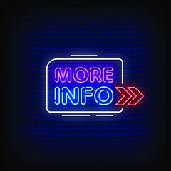 More Info Neon Signs Style Text Vector