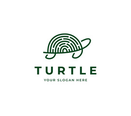 tech turtle vector logo design. modern minimalist turtle finger print logo design