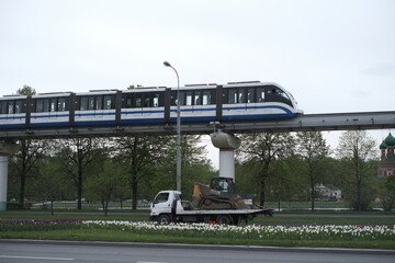 Naklejka premium train on the railway