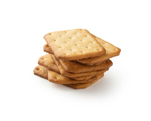Cracker cookies isolated on white background with clipping path.