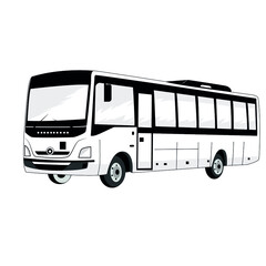 Black and white bus vector