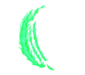 Green flame slashing effect