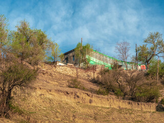 Green house on the top of a mountain. Guest house