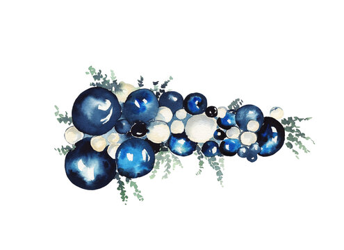 garlands of blue balloons and flowers for the holiday, children, print cards, invitations, baby shower