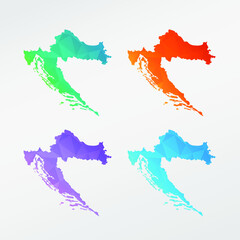 Fototapeta premium Croatia Low Poly Map Clip Art Design. Geometric Polygon Graphic National Icon. Vector Illustration Symbol.