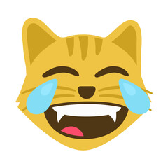 Cat Tear Sign Emoji Icon Illustration. animal Domestic Vector Symbol Emoticon Design Clip Art Sign Comic Style.
