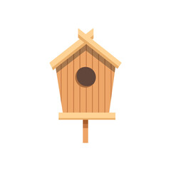 Wooden bird feeder. Vector illustration