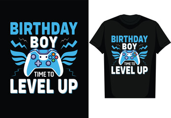 Birthday Boy Time to Level Up Video Game Birthday Gift Boys T-Shirt