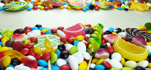colorful candy on a white background