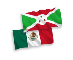 Flags of Mexico and Burundi on a white background