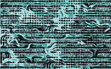 Obraz premium Abstract blue background. Digital design with different shapes.