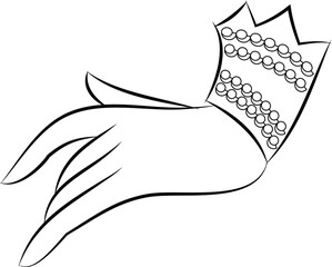 Obraz premium The beautiful hand gesture of lord Buddha in Indian folk art Kalamkari style. for textile&nbsp;printing, logo,&nbsp;wallpaper