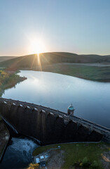 Fototapeta premium Elan valley reservoirs and dams in spring time in the welsh countryside