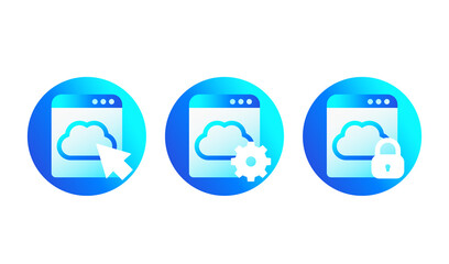Cloud access icons for web and apps
