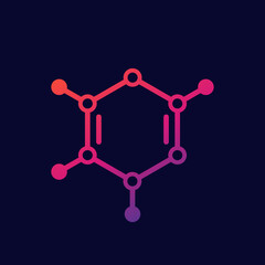 Polymer icon, monomer molecule model