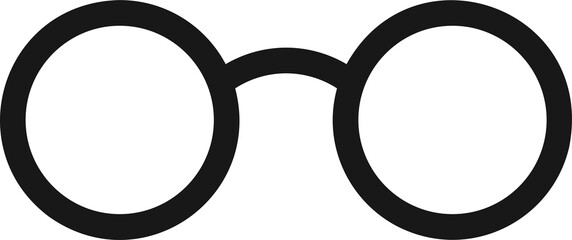 Glasses icon. Version for the blind. Vector, line, one color.