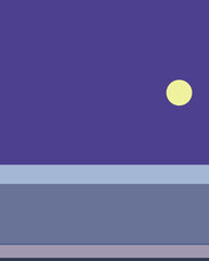 Geometric landscape generative art poster illustration