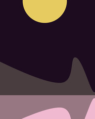 Geometric landscape generative art poster illustration