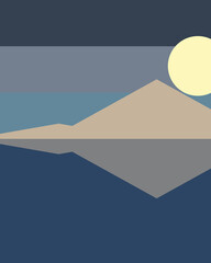 Obraz premium Geometric landscape generative art poster illustration